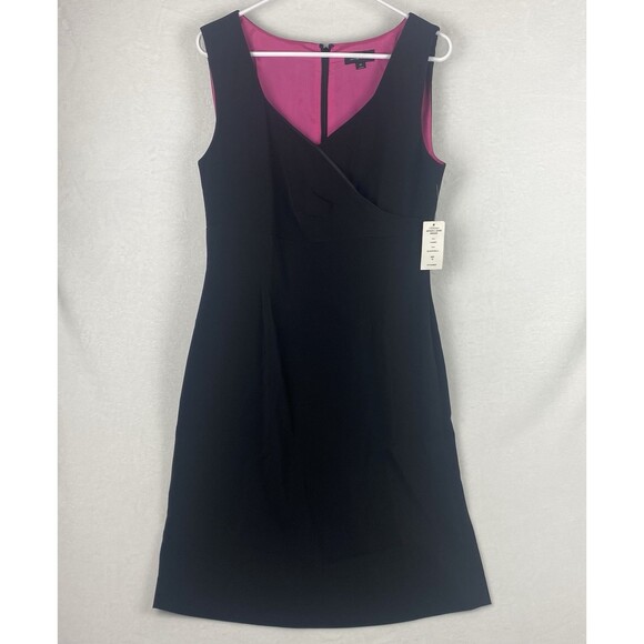 Tahari Arthur S Levine Dress Womens 10 Black Sleeveless Formal Elegant Dress - Picture 2 of 11